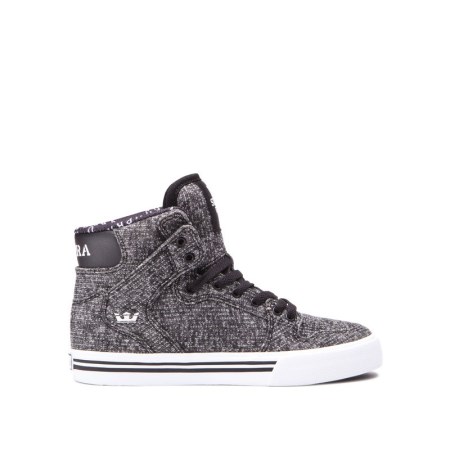 Supra Vaider Kids High Tops Shoes Black UK 18MRT